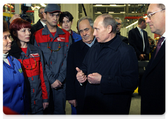 Prime Minister Vladimir Putin visiting the KamAZ Heavy-Duty Truck Production Plant in the city of Naberezhnye Chelny