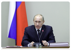 Prime Minister Vladimir Putin chairing a meeting on creating a new image of the Russian Armed Forces by equipping them with cutting-edge missiles, artillery and ammunition