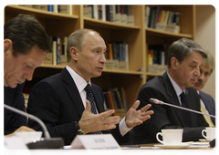 Vladimir Putin conducting a meeting of the Government Council on the Development of Domestic Film making at the All-Russian State University of Cinematography (VGIK)