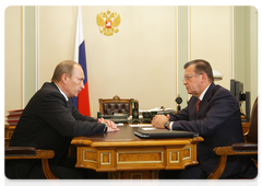 Prime Minister Vladimir Putin meeting with First Deputy Prime Minister Viktor Zubkov
