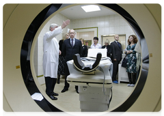 Vladimir Putin at the Turner Scientific and Research Institute for Children's Orthopaedics in the town of Pushkin