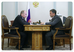 Vladimir Putin meeting with Secretary of the United Russia General Council Presidium Vyacheslav Volodin