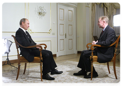 Prime Minister Vladimir Putin during an interview for NTV Television’s documentary “The Wall”