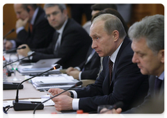 Vladimir Putin during a meeting of the Foreign Investment Advisory Council