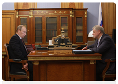 Vladimir Putin meeting with Federation Council Chairman Sergei Mironov