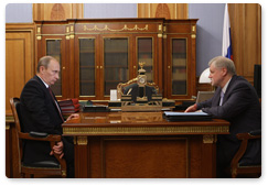 Председатель Правительства Российской Федерации В.В.Путин встретился с председателем Совета Федерации С.М.Мироновым