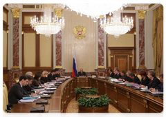 Prime Minister Vladimir Putin during a government meeting