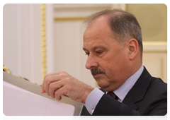 Председатель Внешэкономбанка В.А.Дмитриев на заседании Наблюдательного совета Внешэкономбанка