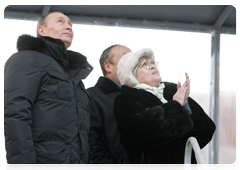 Prime Minister Vladimir Putin at the launching ceremony for the Kirill Lavrov ice-class tanker