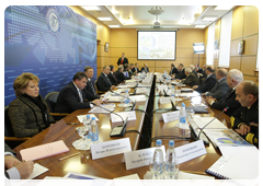 Prime Minister Vladimir Putin holding a meeting on providing the Navy with new weapons and military hardware at the Admiralty Shipyards