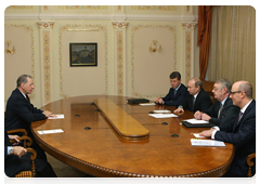 Prime Minister Vladimir Putin meeting with Jacques Rogge, President of the International Olympic Committee