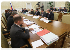 Prime Minister Vladimir Putin at meeting of Russian Government Presidium