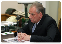 Novgorod Region Governor Sergei Mitin meeting with Prime Minister Vladimir Putin
