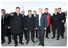 Prime Minister Vladimir Putin inspecting Sochi’s cargo port, which was hit by a storm on the night of December 13-14