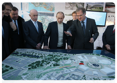 Prime Minister Vladimir Putin visiting the Olympic Park in the Imereti Valley