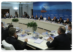 Prime Minister Vladimir Putin during a meeting on the development of the shipbuilding industry in Russia’s Far East and a socio-economic development strategy for the Far East and the Baikal Region