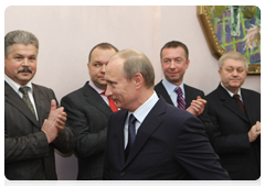 Prime Minister Vladimir Putin at the signing of  several shipbuilding agreements in Vladivostok