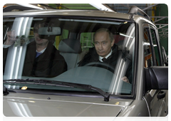 Prime Minister Vladimir Putin visiting SOLLERS – Far East automotive plant and attending the opening ceremony