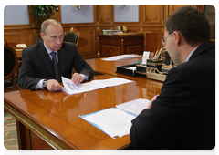 Prime Minister Vladimir Putin meeting with Roman Kopin, the Governor of the Chukotka Autonomous Area