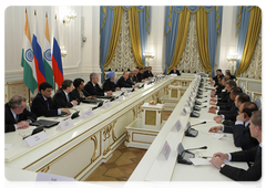 В.В.Путин встретился с членами Российско-Индийского совета руководителей предприятий