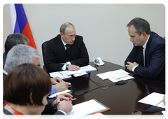 Prime Minister Putin holding a meeting in Perm in connection with a fire on December 5