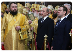 Vladimir Putin attended the enthronement of Patriarch Kirill of Moscow and All Russia, the 16th leader of the Russian Orthodox Church