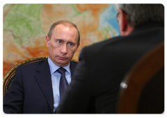 В.В.Путин провел рабочую встречу с президентом Внешторгбанка А.Л.Костиным