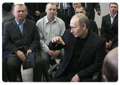 В ходе посещения шахты «Полосухинская» в Новокузнецке В.В.Путин побеседовал с шахтерами