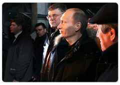 Mr Putin inspected the oxygen-converter workshop of the West Siberian Iron & Steel Works