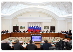 Prime Minister Vladimir Putin at a meeting of the Presidential Council on Physical Fitness and Sports in Sochi