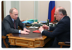 В.В.Путин провел встречу с лидером фракции КПРФ Г.А.Зюгановым