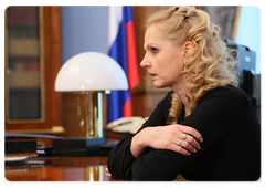 Tatiana Golikova at a meeting with Prime Minister Vladimir Putin