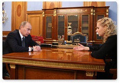 В.В.Путин провел рабочую встречу с Министром здравоохранения и социального развития России Т.А.Голиковой