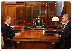 Vladimir Putin meeting with Head of the Federal Agency for Fisheries Andrei Krainy