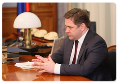 Energy Minister Sergey Shmatko meeting with Prime Minister Vladimir Putin