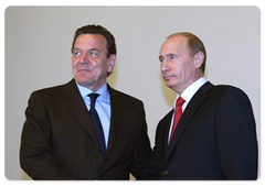 Prime Minister Vladimir Putin meeting with Gerhard Schroeder, the former German Chancellor and chairman of the shareholders’ committee of Nord Stream AG