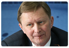 Deputy Prime Minister Sergei Ivanov at the conference on the development programme for transport infrastructure in 2009, and anti-crisis measures in the transport sector