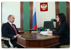 В.В.Путин провел рабочую встречу с министром экономического развития РФ Э.С.Набиуллиной