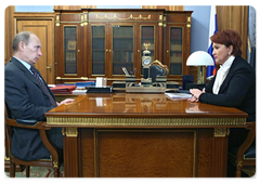 Prime Minister Vladimir Putin held a meeting with Agriculture Minister Yelena Skrynnik