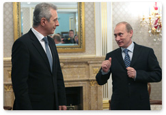 Председатель Правительства Российской Федерации В.В.Путин встретился с Премьер-министром земли Саксония (ФРГ) Станиславом Тиллихом
