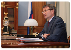 Президент и председатель правления Сберегательного банка Российской Федерации Г.О.Греф на встрече с В.В.Путиным