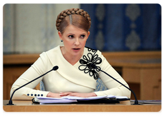 Премьер-министр Украины Ю.В.Тимошенко на заседании Комитета по вопросам экономического сотрудничества России и Украины