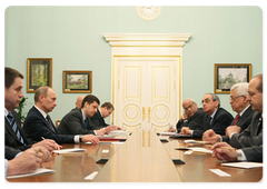 Prime Minister Vladimir Putin met with President Mahmoud Abbas of the Palestinian National Authority