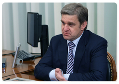 Primorye Territory Governor Sergei Darkin meeting with Prime Minister Vladimir Putin