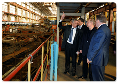 Prime Minister Vladimir Putin meeting with the Amur Shipbuilding Plant personnel
