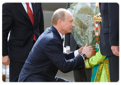 Prime Minister Vladimir Putin arrives in Mongolia on an official visit