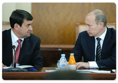 Prime Minister Vladimir Putin participating in Russian-Mongolian talks