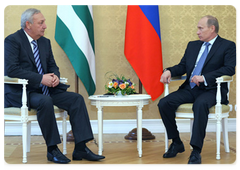 Prime Minister Vladimir Putin meeting with President of Abkhazia Sergei Bagapsh