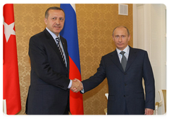 Prime Minister Vladimir Putin meeting with the Prime Minister of Turkey, Mr Recep Tayyip Erdogan, in Sochi