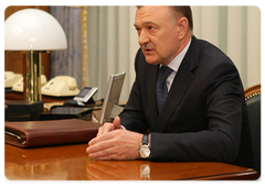 Губернатор Рязанской области О.И.Ковалев на встрече с В.В.Путиным
